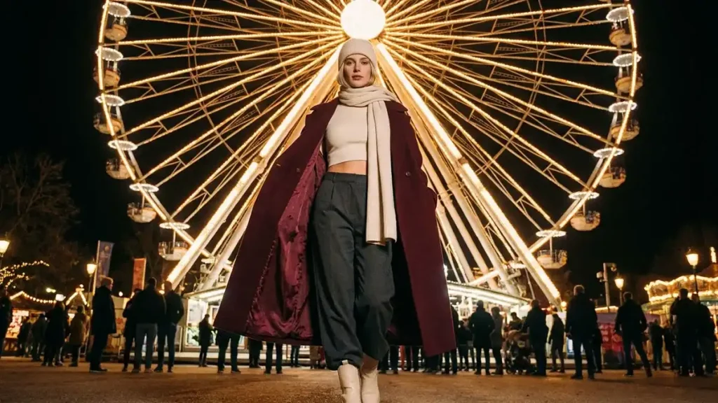 استایل با شلوار بگ ذغالی